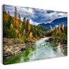 Printed Paintings Stampa su Tela (100x70cm): Immagini del Paesaggio Verde Fiume Foresta intersead