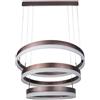 V-TAC VT-82-3-D lampadario led a sospensione ad anelli 86W in metallo con 3 cerchi colore caffè luce 3000k dimmerabile - 213991
