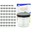 MamboCat Set di 48 vasetti da 125 ml con coperchio nero fino a 66 con libro di ricette per gelificante, per marmellate, conserve