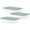 MAURY'S IL NUMERO UNO DEL RISPARMIO SET 3 PZ BOX SCATOLA SOTTO LETTO DA 60X40XH14CM IN PLASTICA CON COPERCHIO (Verde)