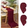 YMHPRIDE 2 Pezzi Runner da Tavola in Garza Borgogna, 55 x 300cm Vino Rosso Runner da Tavola per Formaggio per Matrimonio Addio al Nubilato Baby Shower Decorazioni Feste di Compleanno