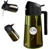 Generico Oliera Spray 2 in 1 470 ml, Spruzzatore Olio e Bottiglia Dosatrice in Vetro Antigoccia, Nebulizzatore per Olio da Cucina, Insalate, BBQ, Air Fryer, Aceto e Condimenti, Contenitore Riutilizzabile