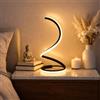 Arcadia Lampada da Comodino LED - Luce Notturna Dimmerabile Bianco Freddo, Naturale e Caldo - Design a Spirale Moderno 3200 Lumen - Abat-jour per Camera da Letto, Scrivania e Salotto (2 x Nero)