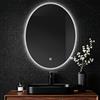 MYGIIVOVO Specchio da parete rotondo per bagno, specchio da bagno con illuminazione, specchio con luce LED, interruttore touch e 3 colori dimmerabili (ellittico, 70L x 50L cm)
