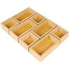 DBREAKS Set di 8 Organizer per Cassetti in Bambù, Organizer Multiuso in Legno, Impilabile, Per Cosmetici, Cucina, Bagno o Ufficio ogn (Naturale)