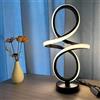 Arcadia Lampada da Comodino LED - Luce Notturna Dimmerabile Bianco Freddo, Naturale e Caldo - Design Moderno 3200 Lumen - Abat-jour per Camera da Letto, Scrivania e Salotto - 38 x 23 cm (1 x Nero)