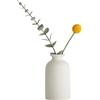 VANTOBEST Piccolo vaso rotondo in ceramica per fiori secchi, bohémien, stile minimalista, decorazione per la casa, per fiori secchi, piante (bianco)