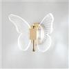 LIGKIN Applique LED 12W Lampada da Parete Creativa Farfalla Dorata Applique Moderne in Acrilico Luce notturna Illuminazione Interna per camera dei bambini Corridoio Scala