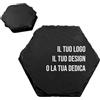 WORLD SELL Sottobicchiere Personalizzato in Ardesia 10x10 cm, 4 PZ - Incisione Foto, Nome o Frase - Regalo Originale - Decorazione Tavola - Made in Italy (Esagonale)