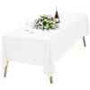 Teruntrue 1 Pezzi Tovaglie Bianche Rettangolari 153 x 260 cm, Tovaglie Bianche in Poliestere per Tavolo da 6 Piedi, Tovaglia Rettangolare Lavabile per Feste Matrimoni Buffet Campeggio Ristorante