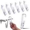 Dreamark Gancio a Clip Multifunzione.6 Pezzi Ganci con Molletta in Uno.Clip con Gancio.Gancio in Plastica Con Pinza da Appendere.Ganci per Tenda Doccia.Mollette Appendiabiti Per Cucina Bagno(Bianco)