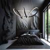 Arcadia Lampadario a Sospensione 3400LM 56W 60cm - Modello Apollo (Nero)