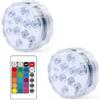Doukesh Luce LED Sommergibili con Telecomando,RGB Luci Piscina,Sommergibile Luce LED RGB,16 Colori,Impermeabile di Luci Subacquee per Acquario,Stagno,Vasca da Bagno,Giardino,2 Pezzi