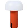 LUUK Studio Lampada da Tavolo Senza Fili Ricaricabile, LED Touch 2700K Bianco Caldo, IP44 Lampada da Comodino Fungo Design per Soggiorno e Camera, Accessorio di Design, Interno ed Esterno, Rosso