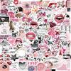 AOMZKOL Y2K Adesivi per ragazze - Set di 100 adesivi unici rosa estetici adesivi in vinile impermeabili per borraccia, laptop, scrapbook, cultura retrò pop Y2K, decorazione e regalo