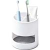 Generic Portaspazzolino ventilato bianco con drenaggio, staccabile a prova di muffa, organizer per bagno per piano di lavoro cucina e bagno