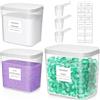 Lifewit Contenitore Detersivo Capsule di Detersivo per Bucato, Dispenser Detersivo Lavatrice in Plastica, Dispenser Sapone e Lozioni Commerciali con Etichette e Cucchiai, 2700 ml × 2+4500 ml, 3 Pezzo