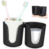 SHOWERORO Porta Bicchieri di Plastica Nero in Pp Resistente e Infrangibile, Organizzatore da 2 Scomparti per Bicchieri USA e Getta in Caffetterie e Ristoranti