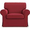 MASTERS OF COVERS Fodera di Ricambio per Poltrona IKEA Ektorp, Ektorp Fodera Poltrona, Copripoltrona Ektorp, Copertura per Poltrona Ektorp, 104 x 88 x 88 cm (Cotone, Rosso)