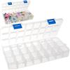 CREATCABIN 24 Scatola Portaoggetti Trasparente Griglie Organizer Plastica Divisori Regolabili Contenitori per Artigianato Organizer per Attrezzatura Pesca Caramelle Snack Gioielli Perline Viti