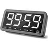 VOCOO Grande timer da cucina digitale: Timer magnetico a LED con 3 luminosità, 4 allarmi e 3 livelli di volume, Timer per il conto alla rovescia alimentato (Grigio scuro)