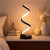 Arcadia Lampada da Comodino LED - Luce Notturna Dimmerabile Bianco Freddo, Naturale e Caldo - Design a Spirale Moderno 3200 Lumen - Abat-jour per Camera da Letto, Scrivania e Salotto (2 x Nero)