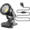SKIKHN LED Faretto Morsetto, 7W Faretto LED con Spina con Clip, Faretti a LEd da Giardino con 3M Cavo, Luce Caldo 3000K, IP65 Resistente, per Piante da Giardino, per Esterni, Cortile, Prato e GiardinO
