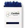 CanBee Candele di cera 40 Candele Sottili Blu in Cera d'Api Naturale 21 cm x 6,5 mm - Lunga Durata, Combustione Pulita Senza Fumo - Ideali per Rituali, Meditazione e Yoga - CanBee