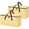 Dntorx 2 contenitori con coperchio, 93 l, pieghevoli, beige