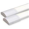 HOFTRONIC - 2x Plafoniera LED Lineare da Soffitto 120 CM - 40W 4800 Lumen (120lm/W) - 4000 K luce bianca neutra - Lampada Rettangolare - IP20 per Parete, Garage, Negozio - Tubo LED