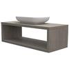 VE.CA.s.r.l. Mensola lavabo con vano portaoggetti, anche su misura, in 9 colori design 100% made in italy, incluse staffe a scomparsa, per bagno e lavabi d'appoggio (Rovere grigio, 100x50 cm - h 38 cm)