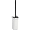 TATAY Spazzolone Bagno WC | Ceramica e Alluminio | Scopino Bagno WC Compatto e Resistente | 8,5 x 8,5 x 41 cm - Collezione Nero - Bianco e Nero
