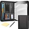 Leathario Cartella Portadocumenti A4 in Pelle PU Portablocchi Unisex | Organizer Multifunzione con Tasca per Tablet 13.3, Scomparti Interni, Chiusura Zip, Regalo Unisex per Uomo e Donna