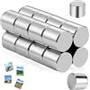 Huanmin MTS Magnete - Magneti piccoli 10 x 10 mm, extra forti, al neodimio, per frigorifero, ufficio, lavagna magnetica, foto, appunti, 16 pezzi