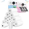 Strehknewen Carta Termica per Fotocamera Bambini - 12 Rotoli 57mm x 30mm x 6m, Senza BPA, per Mini Stampante Termica e Macchine Fotografiche Istantanee