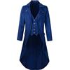 Maeau - Cappotto da uomo vintage medievale smoking rinascimentale cappotto steampunk gotico giacca retrò vittoriano giacca punk cappotto morbido traspirante pirata party abiti
