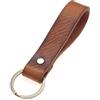 ELBERCRAFT® Portachiavi in pelle pura senza logo cordino, Marrone con cicatrici, 12 cm, Classico