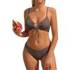 ZAFUL O-ring ritagliato coulisse sul petto Cami bikini set imbottito due pezzi costume da bagno da donna