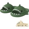 WIWIDANG Shark Swell Chanclas, Sharky Chanclas, Ciabatte Squalo Estive Open Toe Donna Uomo Pantofole da bagno Comode Sandali da Doccia Antiscivolo (Olive Green, 40/41 EU)