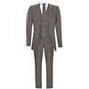 Tru Clothing Abito Uomo di Lana di 3 Pezzi Colore Marrone con Gilet Doppio Petto Stile Retro' Vintage Anni '20 40/34W