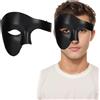 yeeplant Maschera fantasma a metà faccia per uomini e donne, maschera leggera con nastri regolabili, stile lirico per Halloween e Carnevale