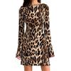 SNOMYRS Abito Stampa Leopardo per Le Donne Bell Manica Lunga Y2k Abiti Ghepardo Zebra Pelle di Serpente Mini Vestito Body, Leopardo, L