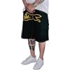 ORANDESIGNE Pantaloncini di Jeans Bermuda Uomo Larghi Stile Baggy Blu Jeans Loose Fit Baggy Jean Short Summer Tasche Y2K Baggy Jean Shorts Harajuku Streetwear H Nero S