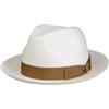 Borsalino Cappello Panama Black Small Donna/Uomo - Made in Italy Fedora Cappelli da Spiaggia con Nastro Grosgrain Primavera/Estate Estate - 60 cm Natura-Marrone