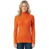 STAR FASHION Maglione da donna a maniche lunghe lavorato a maglia a costine con collo alto e collo alto, taglia | UK 8-26 |, Arancione, 48-50