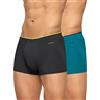 XYXX Uno IntelliSoft - Boxer da uomo, antimicrobico, in micromodal, confezione da 2, Blu foglia di tè + grigio corallo, 46
