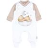 TupTam Set di Bambini Pagliaccetti Stampati e Coprifasce, Orso sulla nuvola bianco beige, 56