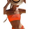 YIMISAN Top da donna a costine senza spalline bikini top imbottito tubo costume da bagno top