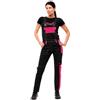 strongAnt Salopette da lavoro da donna Elasticizzata Berlin. Salopette combinati - Pantaloni magazzino giardiniere, tasca per ginocchiere - Nero Bianco Rosa