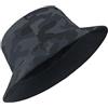 Zylioo L/XL/XXL Cappello da sole a secchiello, grande cappello da pesca reversibile, protezione UV su entrambi i lati, cappello da pescatore per golf, escursionismo all'aperto, Nero grigio-mimetico